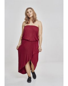 Dámské šaty // Urban classics Ladies Viscose Bandeau Dress burgundy