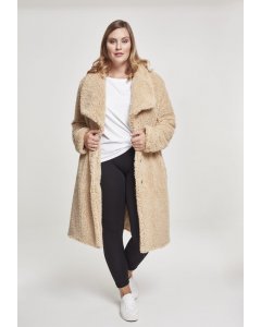 Dámský kabát // Urban Classics Ladies Soft Sherpa Coat darksand