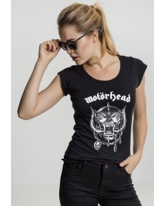Pánské tričko krátký rukáv // Merchcode Ladies Motörhead Logo Cutted Back Tee black