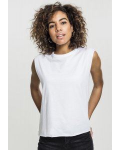 Dámské tričko bez rukávů // Urban classics Ladies Jersey Lace Up Top white