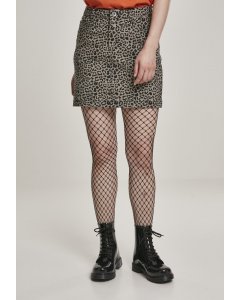 Dámská sukně // Urban classics Ladies AOP Twill Mini Skirt grey leo