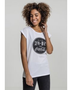 Pánské tričko krátký rukáv // Merchcode Ladies Coca Cola Chinese Black Tee white
