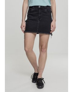 Dámská sukně // Urban classics Ladies Denim Lace Up Skirt black washed