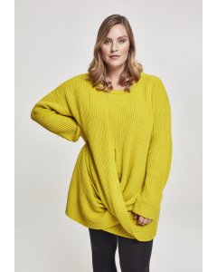 Dámský svetr // Urban classics Ladies Wrapped Sweater lemonmustard