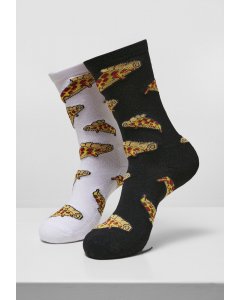 Ponožky // Merchcode Pizza Slices Socks 2-Pack black/white