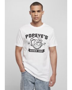 Pánské tričko krátký rukáv // Merchcode Popeye Barber Shop Tee white