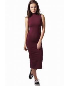 Dámské šaty // Urban classics Ladies Stretch Jersey Turtleneck Dress burgundy