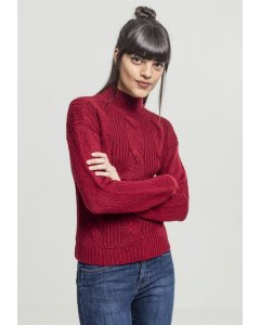 Dámský svetr // Urban classics Ladies Short Turtleneck Sweater burgundy