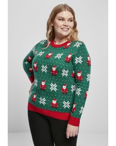 Dámský pulovr // Urban classics Ladies Santa Christmas Sweater x-masgreen