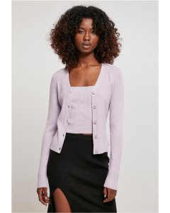 Dámská mikina cardigan // Urban Classics Ladies Short Rib Knit Cardigan lilac
