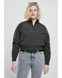 Dámská bunda // Urban classics Ladies Cropped Crinkle Nylon Pull Over Jacket black