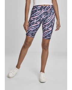 Dámské šortky // Urban classics Ladies Tie Dye Cycling Shorts darkshadow/pink