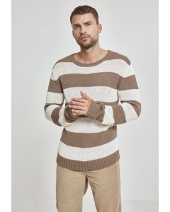 Pánská mikina // Pánský pulovr // Urban Classics Striped Sweater beige/offwhite