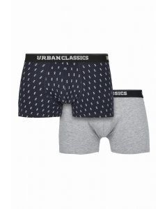 Pánské boxerky // Urban classics  Men Boxer Shorts Double Pack small pineapple aop+grey