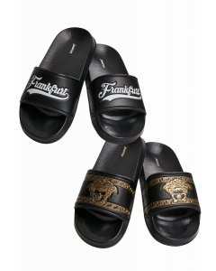 Pantofle // Schlappos / Slides 2-Pack black/white+black/gold