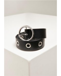 Dámský pásek // Urban Classics Synthetic Leather Eyelet Belt 2-Pack black/white