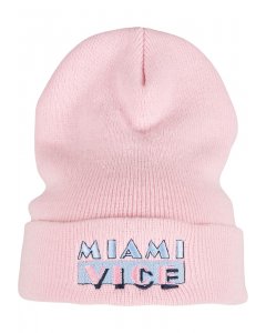 Čepice // Merchcode Miami Vice  Logo Beanie baby pink