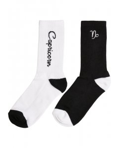 Urban Classics / Zodiac Socks 2-Pack black/white capricorn