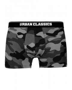 Pánské boxerky // Urban Classics 2-Pack Camo Boxer Shorts dark camo