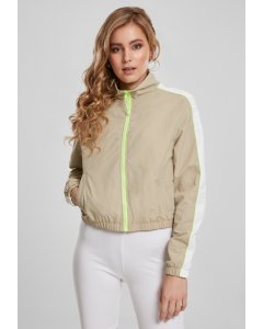 Dámská mikina zip // Urban classics Ladies Short Piped Track Jacket concrete/electriclime