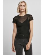 Dámské tričko krátký rukáv // Urban Classics Ladies Mesh Tee black