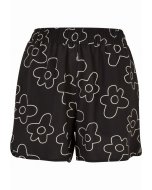 Dámské šortky // Urban Classics / Ladies AOP Viscose Resort Shorts blackflower