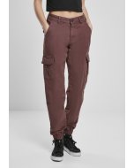 Dámské kalhoty // Urban classics Ladies High Waist Cargo Pants cherry