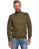 Pánský pulovr polozip // Brandit Marine Pullover Troyer olive