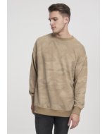 Pánská mikina // Pánský pulovr // Urban Classics Camo Crewneck sand camo