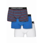 Pánské boxerky // Urban classics  Boxer Shorts 3-Pack neon stripe aop+boxer blue+wht