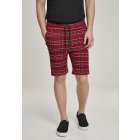 Pánské šortky // Urban Classics Checker Shorts red/blk