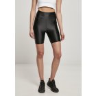 Dámské legíny // Urban classics Ladies Highwaist Shiny Metalic Cycle Shorts 2-Pack black+duskrose