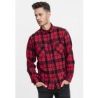 Pánská košile // Urban classics Checked Flanell Shirt 2 red/blk