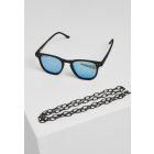 Sluneční brýle // Urban classics Sunglasses Arthur With Chain black/blue