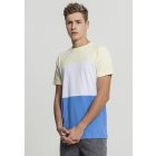 Pánské tričko krátký rukáv // Urban classics Color Block Tee horizonblue/powderyellow/wht