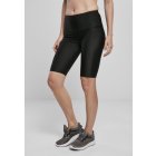 Dámské šortky // Urban classics  Ladies High Waist Shiny Rib Cycle Shorts black