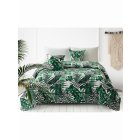 Quilted bedspread with palms Jungle A537 - white/green
