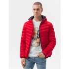Men's mid-season quilted jacket C368 - red