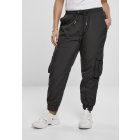Dámské kalhoty // Urban classics Ladies High Waist Crinkle Nylon Cargo Pants black