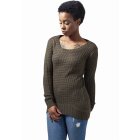 Dámský svetr // Urban classics Ladies Long Wideneck Sweater olive
