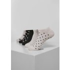 Ponožky // Urban classics No Show Socks Dots 5-Pack white/black