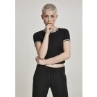 Dámské tričko do pásu // Urban classics Ladies Short Multicolor Rib Tee black