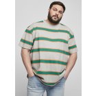 Pánské tričko krátký rukáv // Urban classics Light Stripe Oversize Tee grey/junglegreen