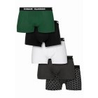 Pánské boxerky // Urban classics Boxer Shorts 5-Pack wht+dgrn+cha+logo aop+blk