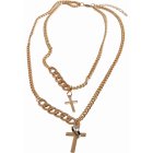 Náhrdelník // Urban Classics / Various Chain Cross Necklace gold