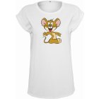 Dámské tričko do pásu // Merchcode / Ladies Tom & Jerry Mouse Tee white