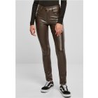 Dámské kalhoty // Urban Classics / Ladies Mid Waist Synthetic Leather Pants brow