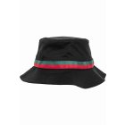Klobouk // Flexfit Stripe Bucket Hat black/firered/green