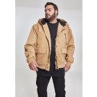 Pánská zimní bunda // Urban Classics Hooded Cotton Jacket camel