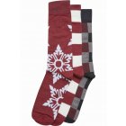 Urban Classics / Christmas Snowflakes Socks 3-Pack burgundy